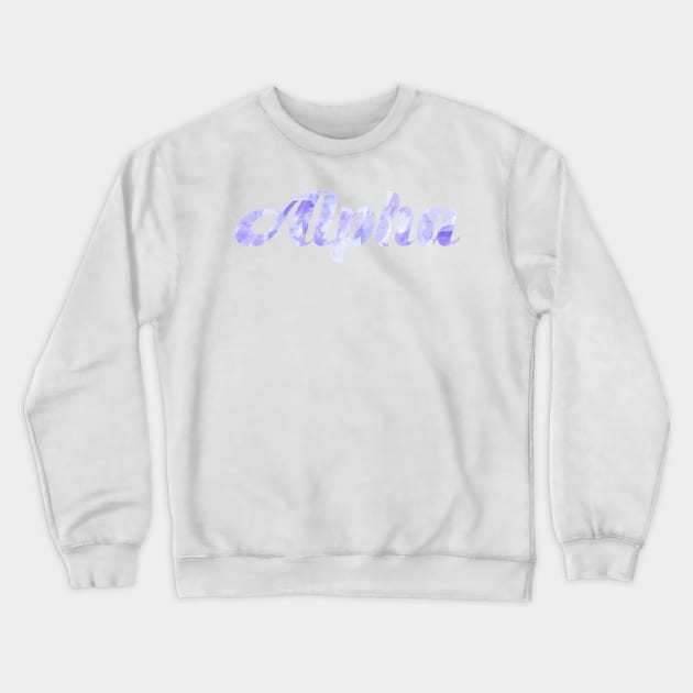 Alpha Blue Watercolor Crewneck Sweatshirt by ally1021